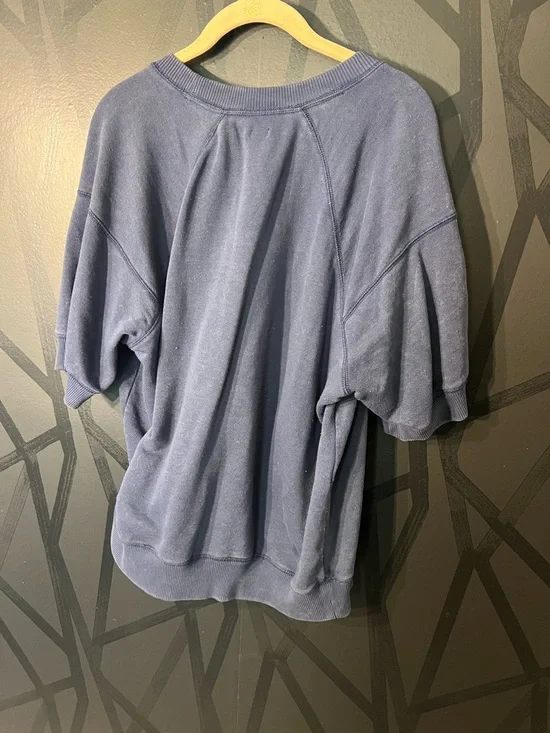 Navy Short-Sleeve Crewneck Sweatshirt - Picture 5 of 5